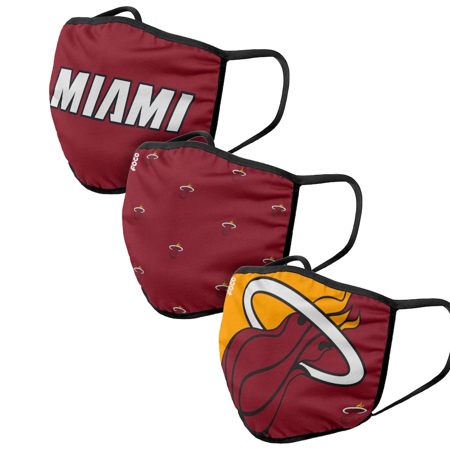 Adult Miami Heat 3Pack Dust mask with filter->nba dust mask->Sports Accessory